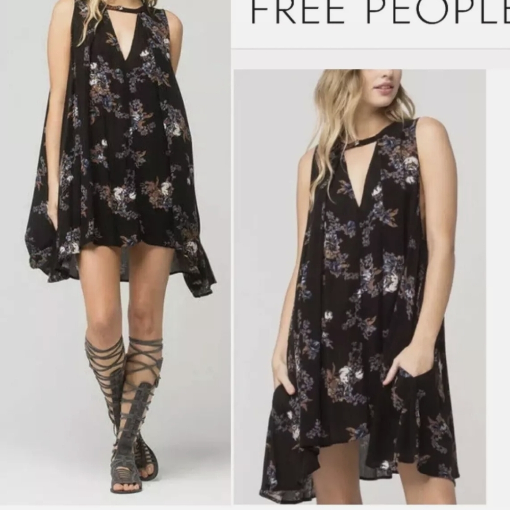 Free People  Floral Tree Swing Tunic Dress Sz.S